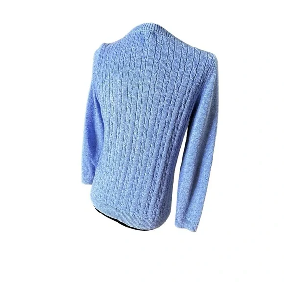 🔴 5 for $40 SALE! 
Talbots Petites Blue Cable Knit  Lightweight Sweater, sz Mp - Picture 12 of 12
